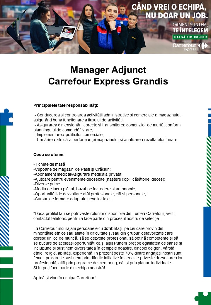 Manager Adjunct Carrefour Express Grandis Brasov