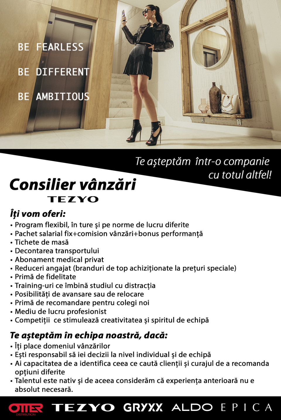 Consilier vanzari - Promenada Tezyo full-time/part-time