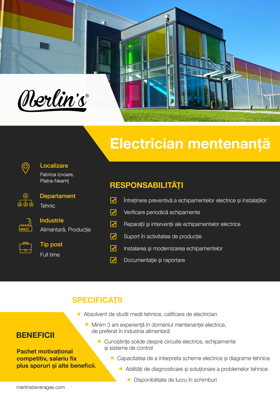 Electrician mentenanta - Piatra Neamt