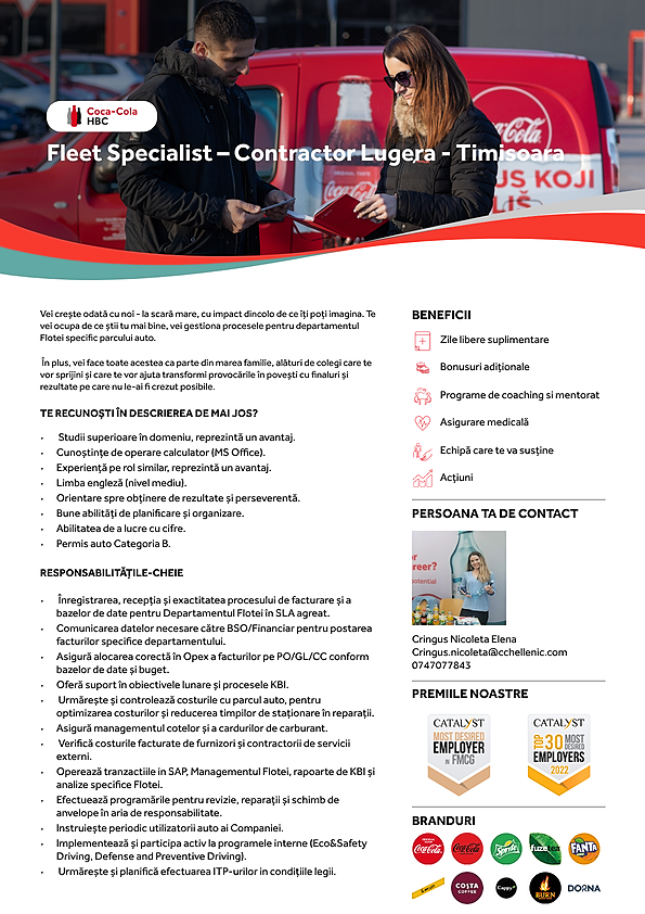 Fleet Specialist - Contractor Lugera - Timisoara