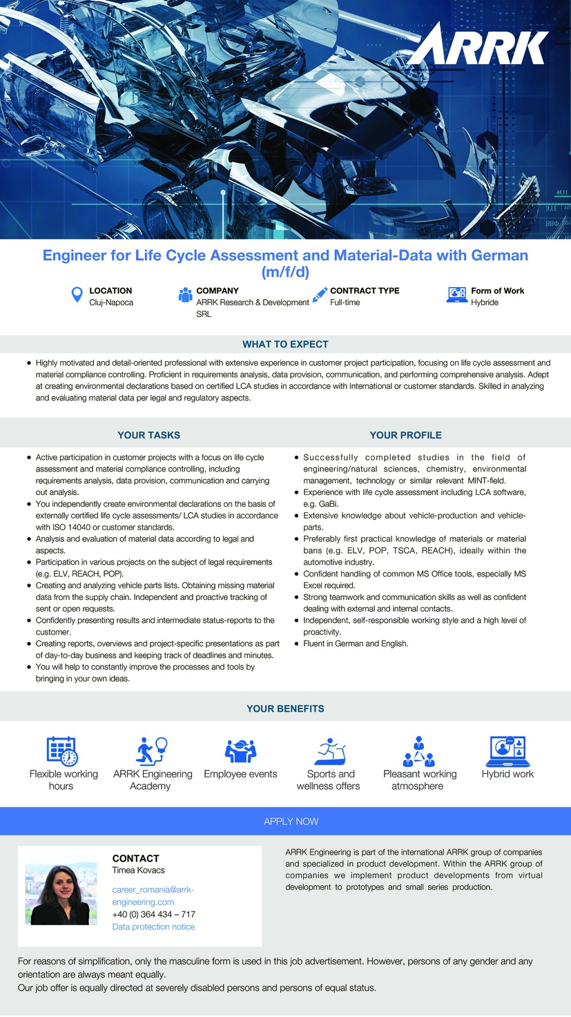 Engineer - Life Cycle Assessment & Material-Data with German