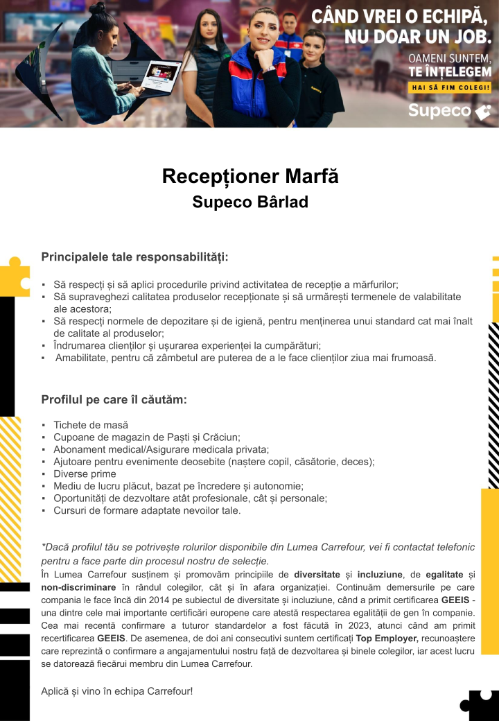 Receptioner Marfa - Supeco Barlad