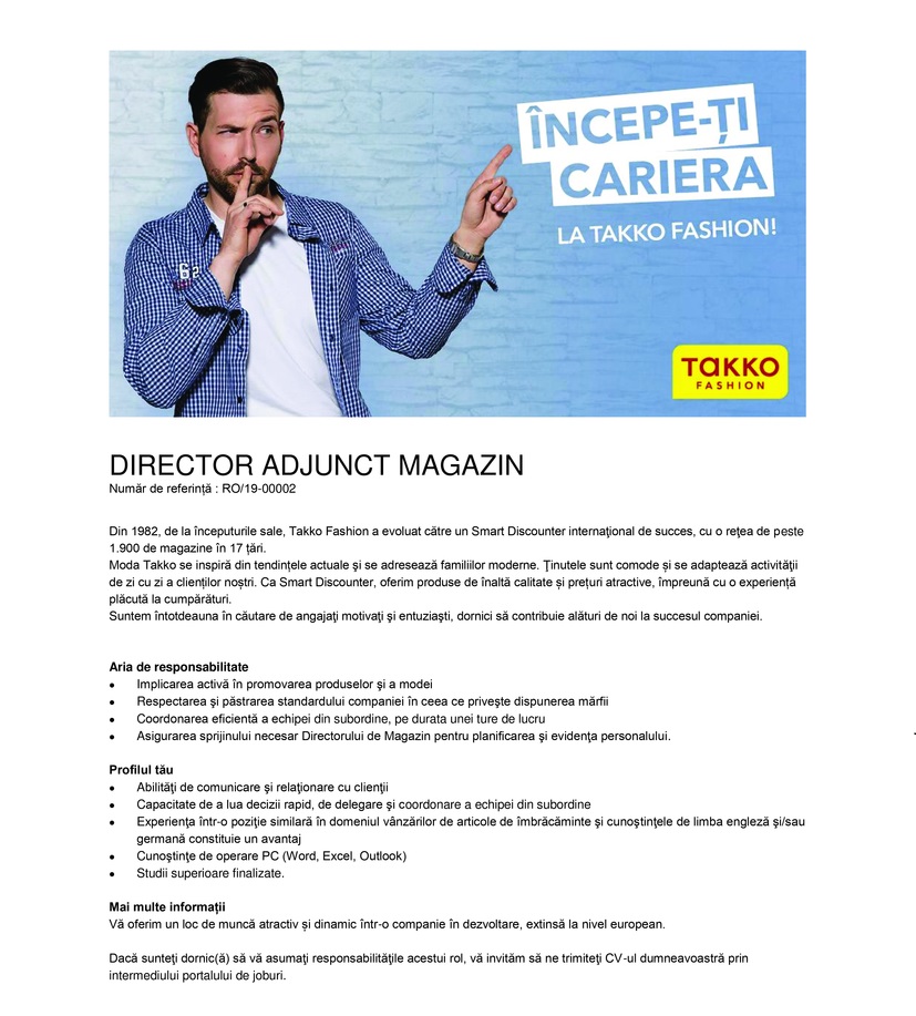 Director adjunct magazin - Arad