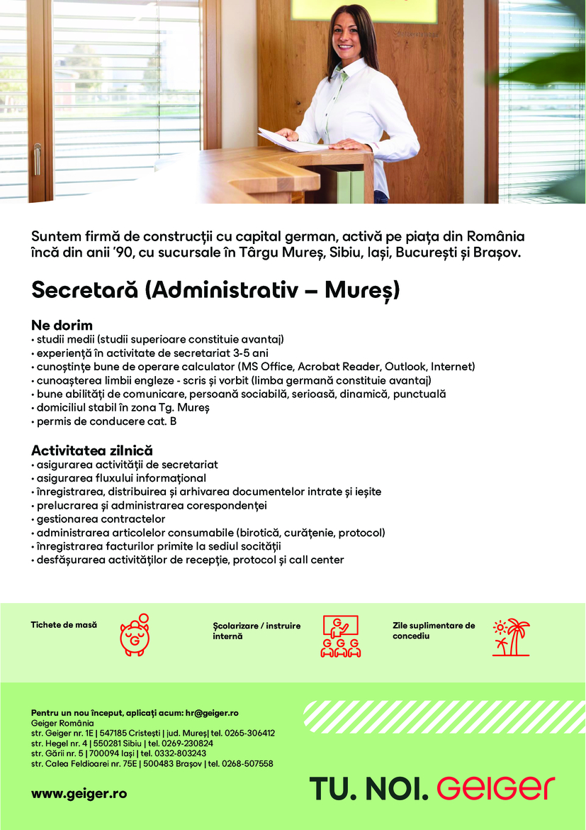 Secretara - Administrativ Mures