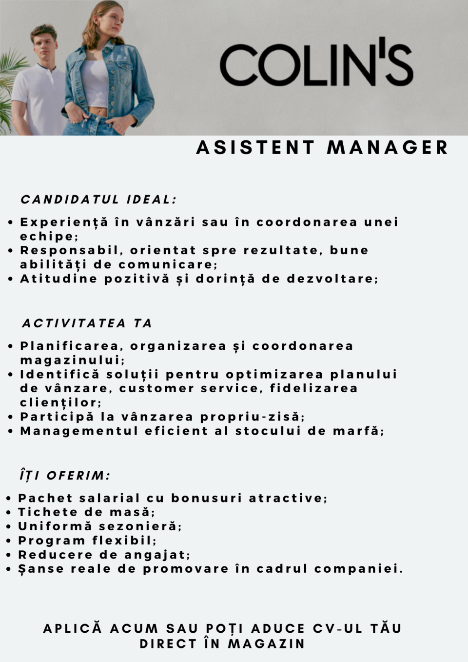 ASISTENT MANAGER MAGAZIN - BAIA MARE