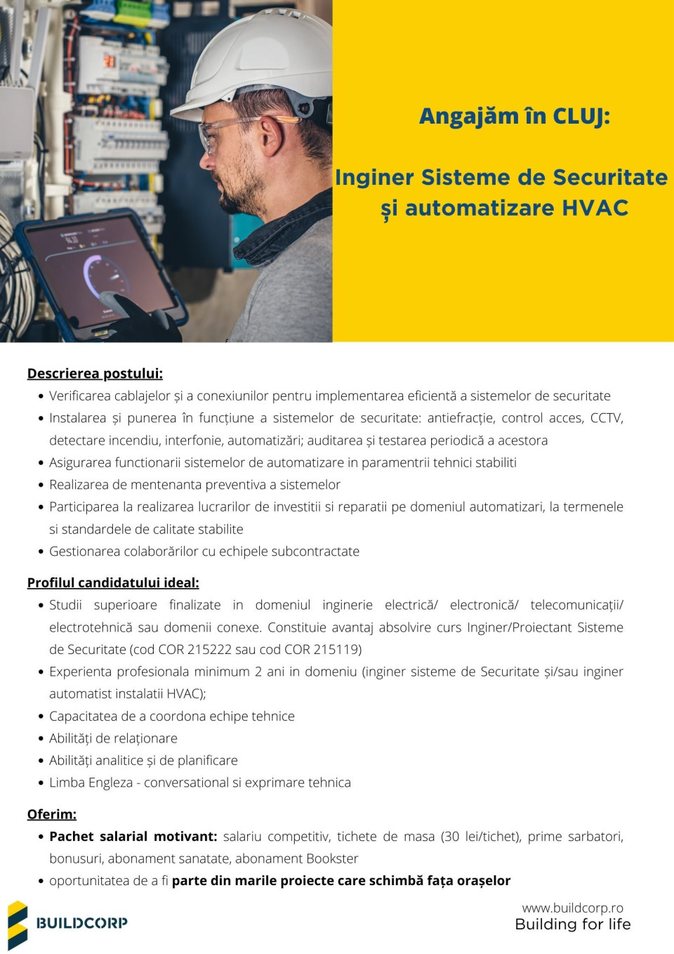 Inginer sisteme de securitate si automatizare HVAC