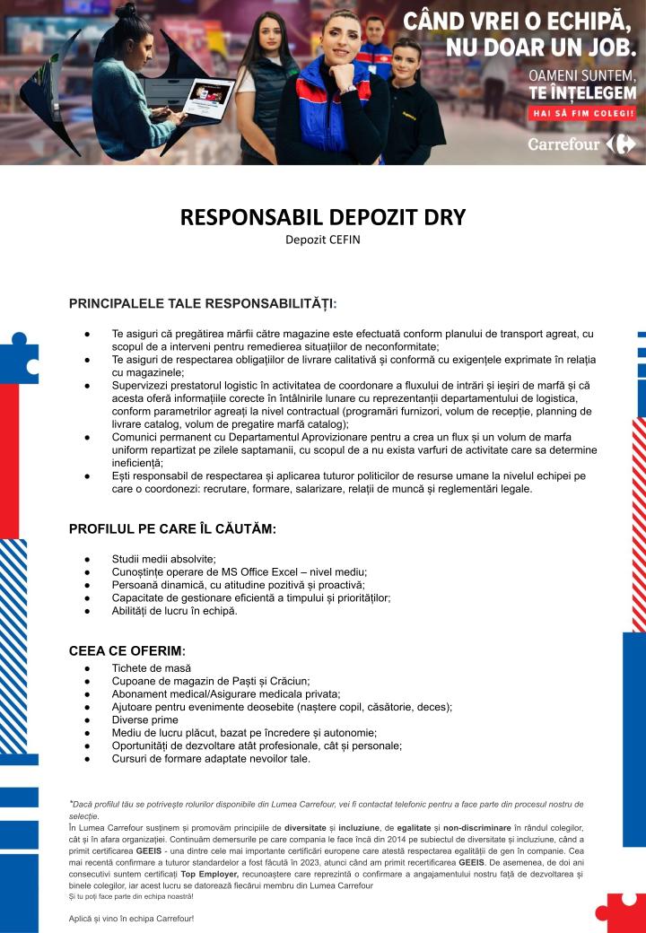 Responsabil Depozit Dry (Depozit Cefin)