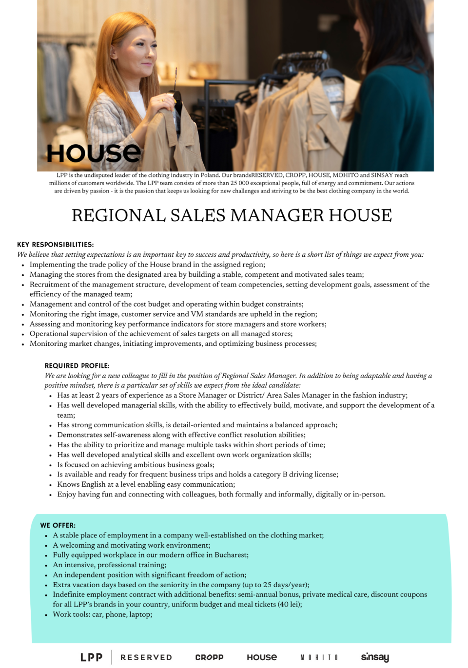 Regional Sales Manager House