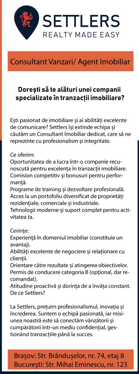 Consultant Vanzari / Agent Imobiliar