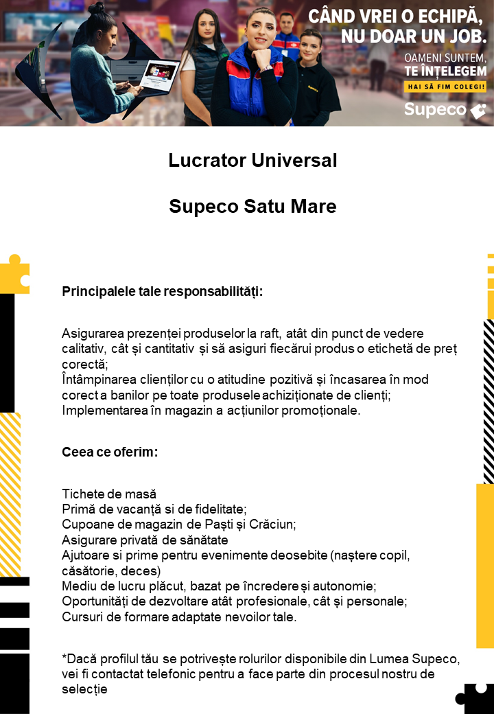 Lucrator universal - Supeco Satu Mare