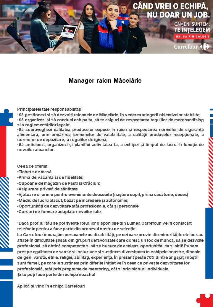 Manager Raion Macelarie - Carrefour Lujerului