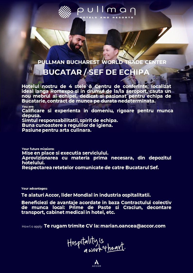 BUCATAR / SEF ECHIPA BUCATARI