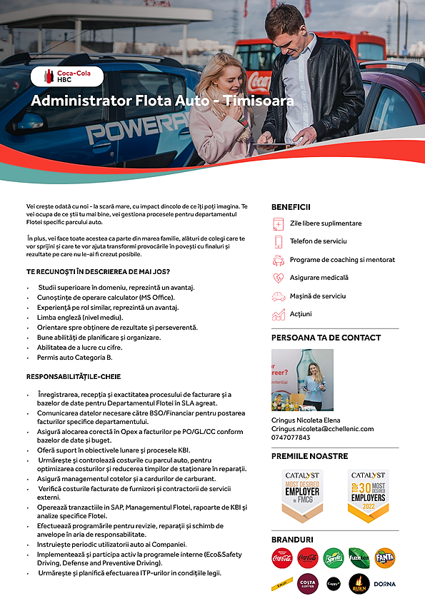 Administrator Flota Auto - Timisoara