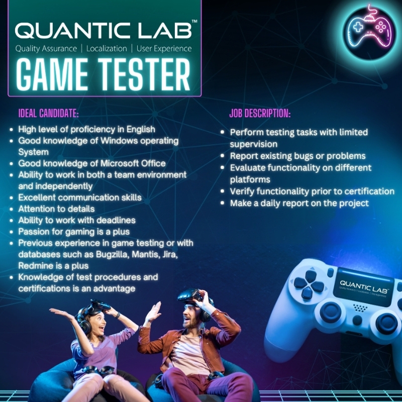 Game Tester - Craiova Office