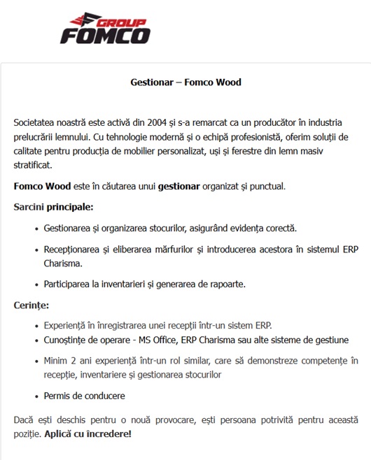 Gestionar – Fomco Wood