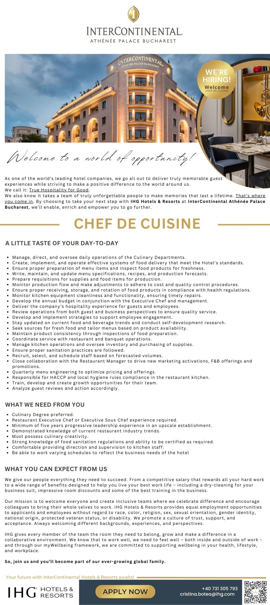 CHEF DE CUISINE