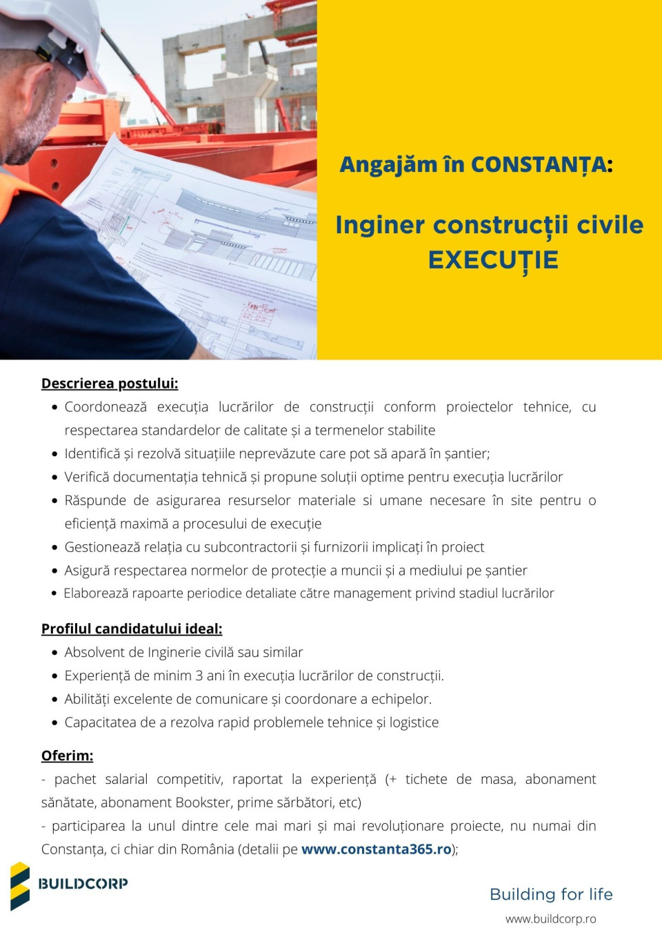 Inginer constructii civile executie Constanta