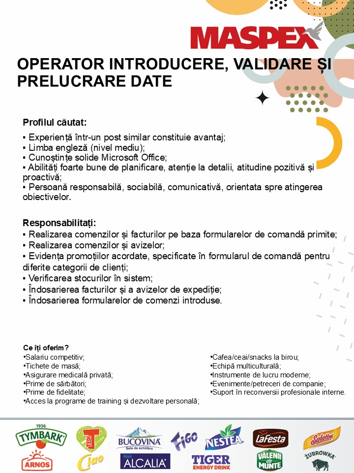 OPERATOR FACTURARE- INTRODUCERE, PRELUCRARE SI VALIDARE DATE