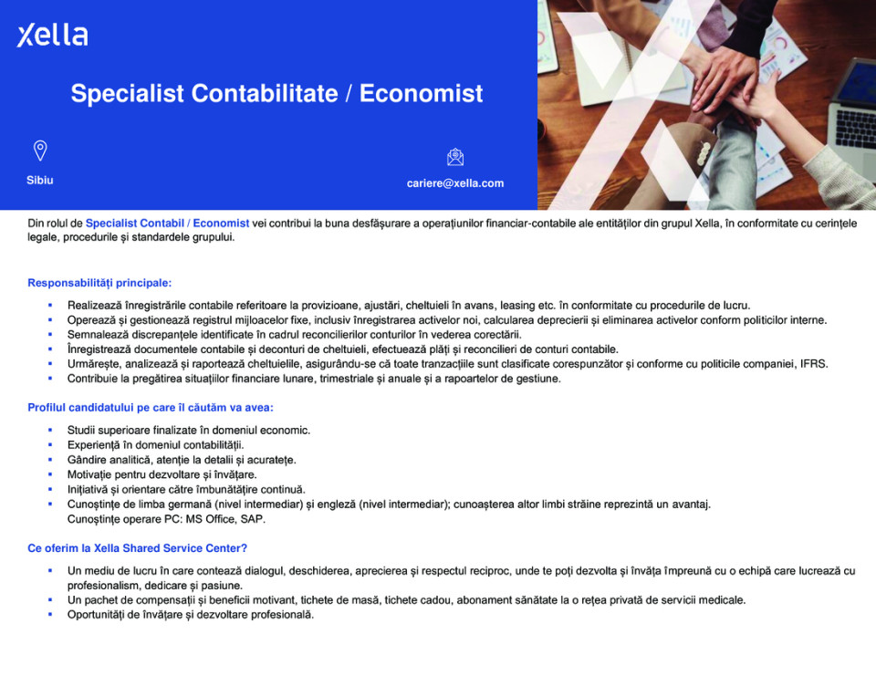 Specialist Contabilitate / Economist