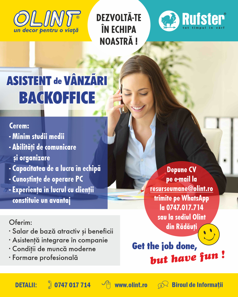 ASISTENT DE VÂNZĂRI BACKOFFICE