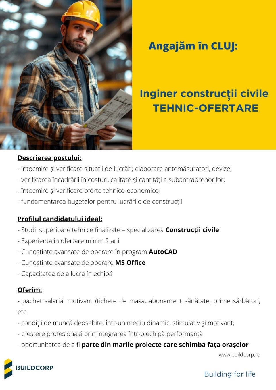 Inginer constructii civile Tehnic Cluj