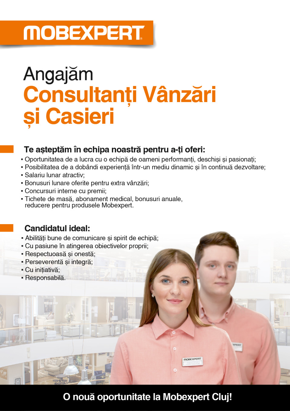 Casier/Consultant Vanzari Mobexpert - Cluj