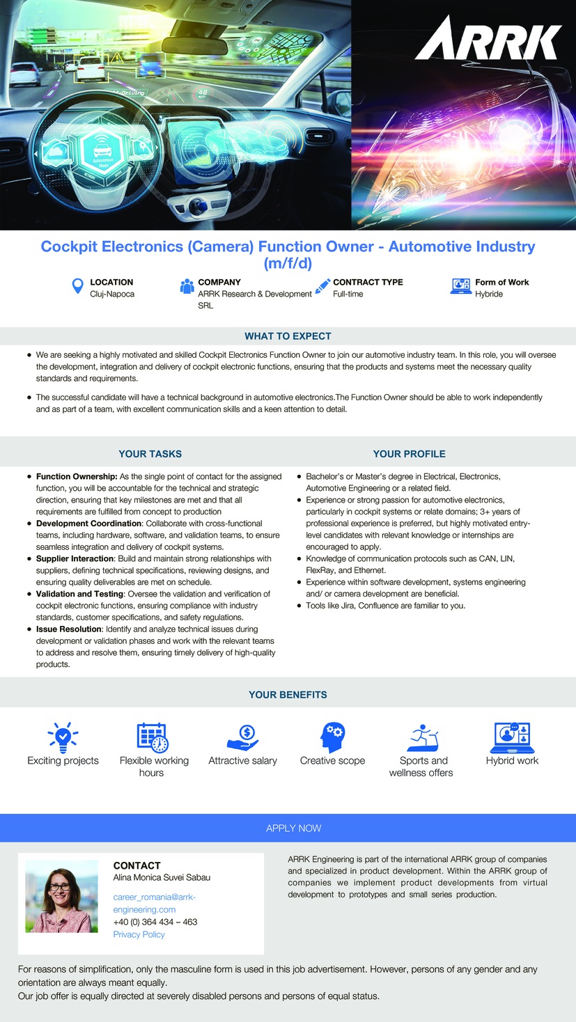 Cockpit Electronics (Camera) Function Owner Automotive