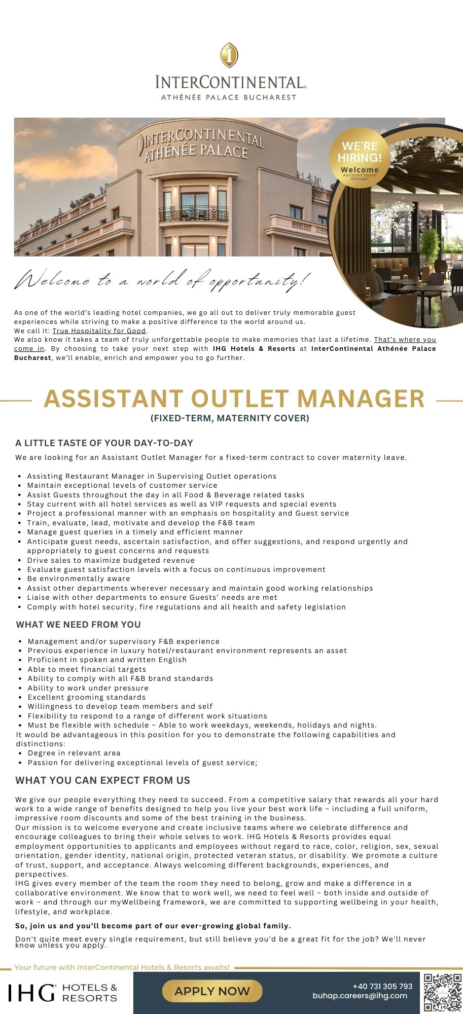 Assistant Outlet Manager