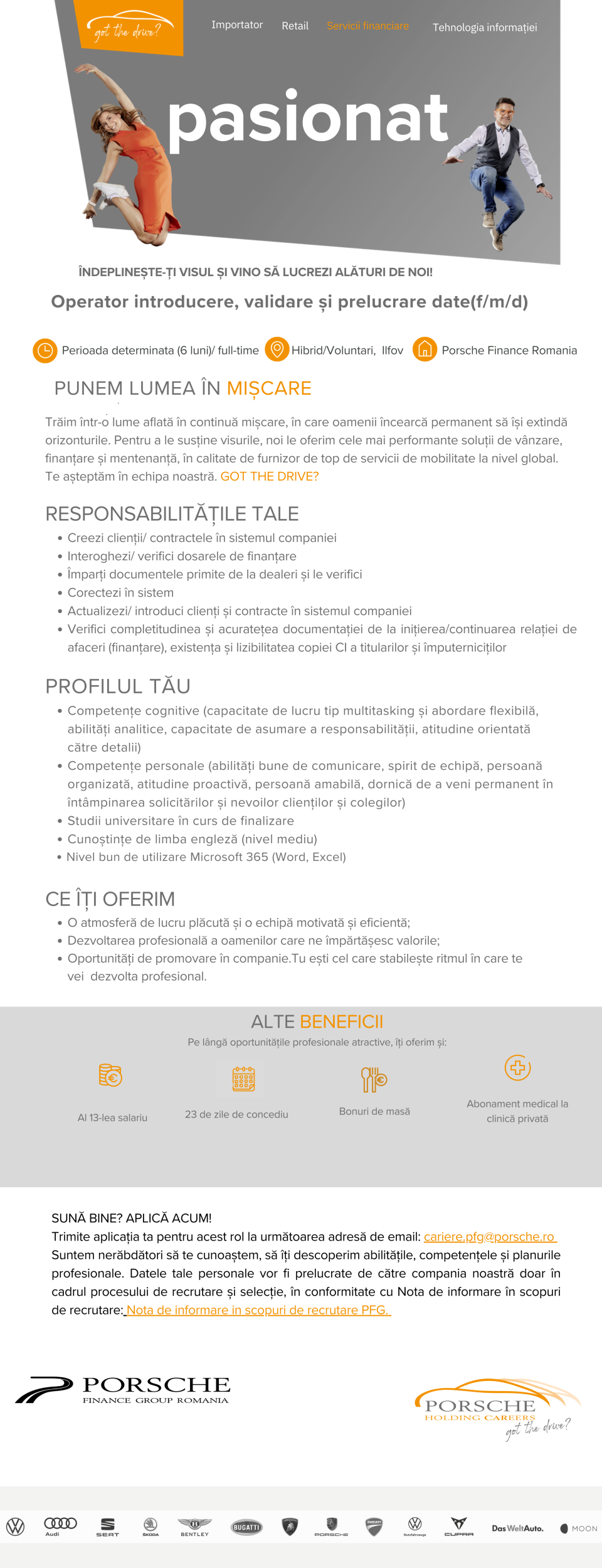 Operator introducere, validare si prelucrare date (f/m/d)