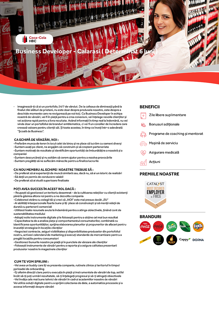 Business Developer - Calarasi ( Determinat 6 luni )