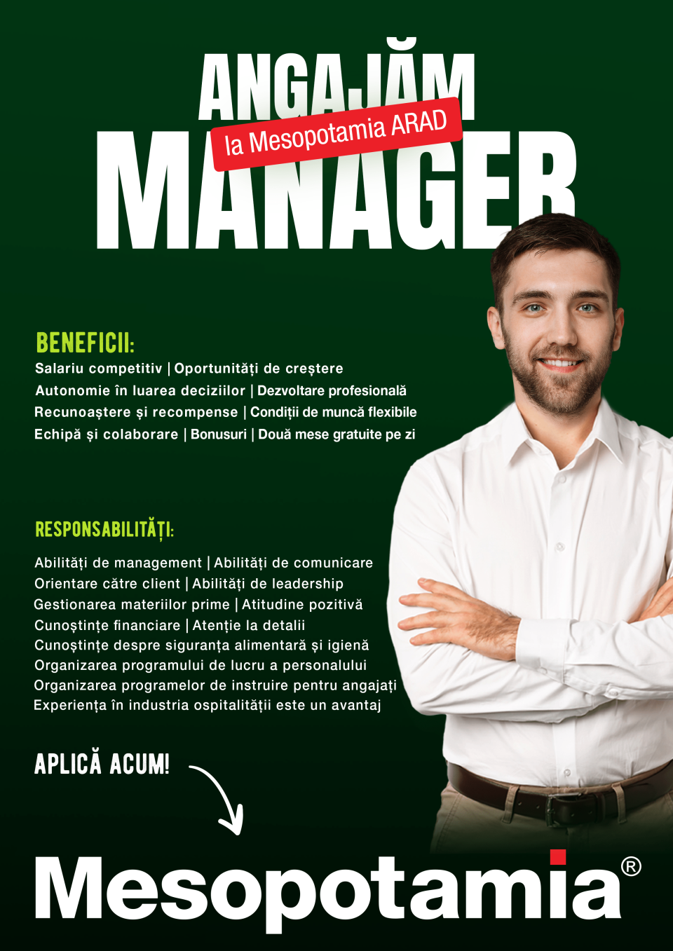 Manager Restaurant - Mesopotamia Arad