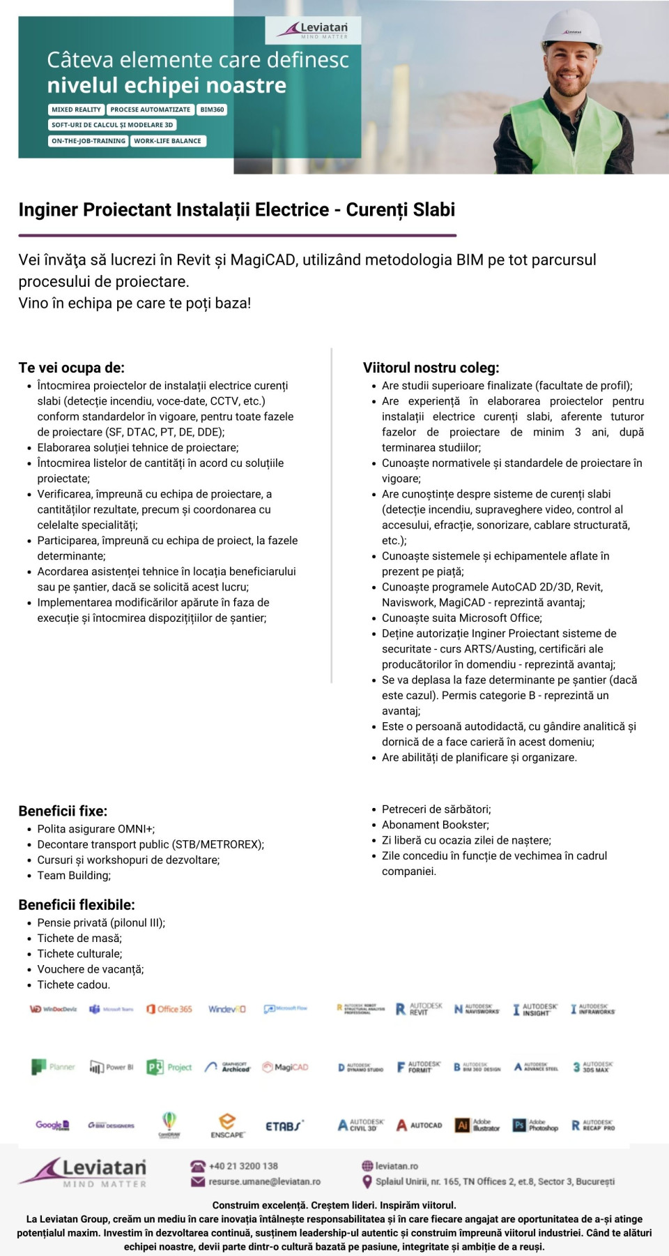 Inginer Proiectant instalatii electrice - curenti slabi