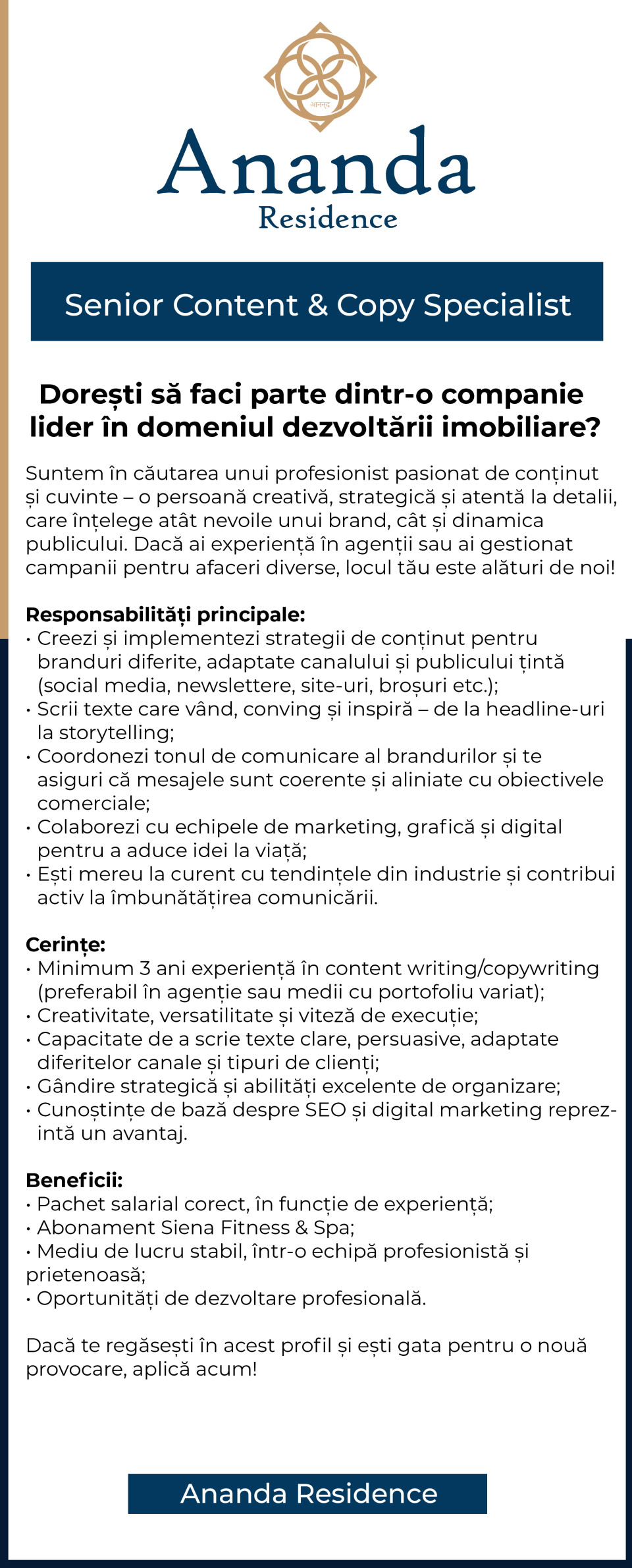 Senior Content & Copy Specialist