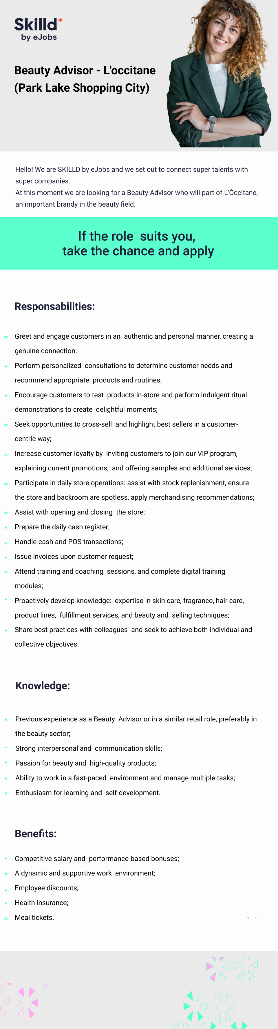 Beauty Advisor - Park Lake Mall