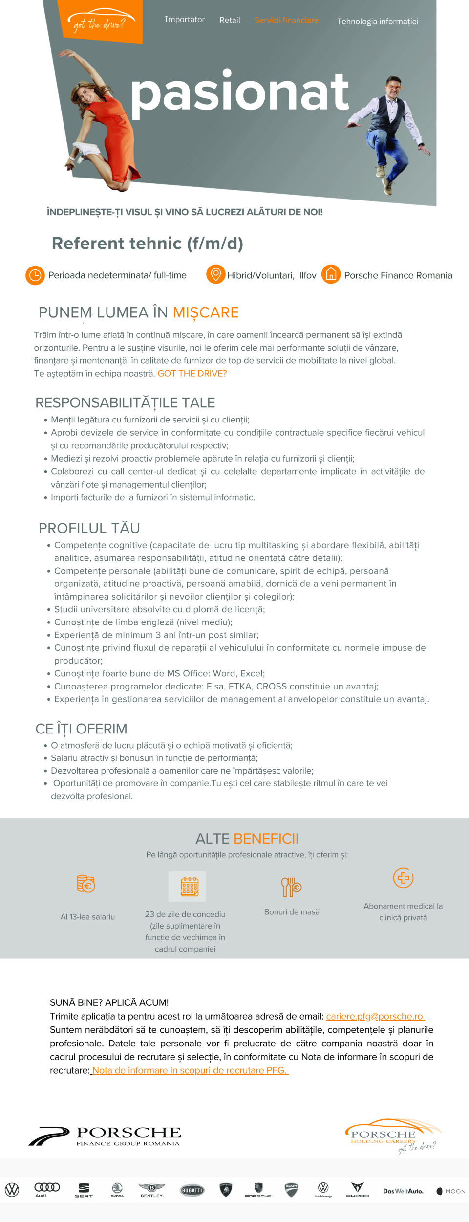 Referent tehnic (f/m/d) - Porsche Finance Group