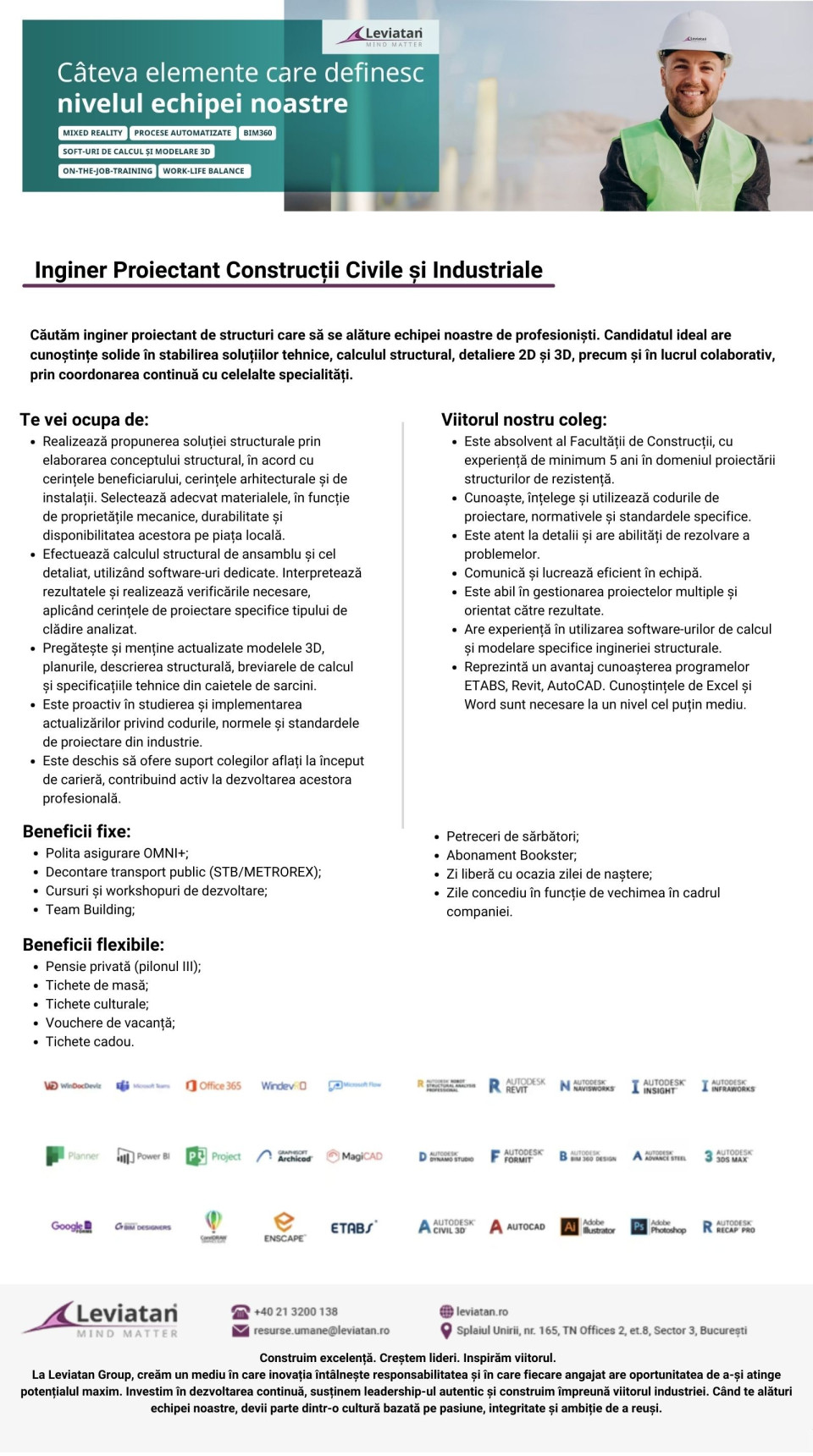 Inginer Proiectant Constructii Civile si Industriale