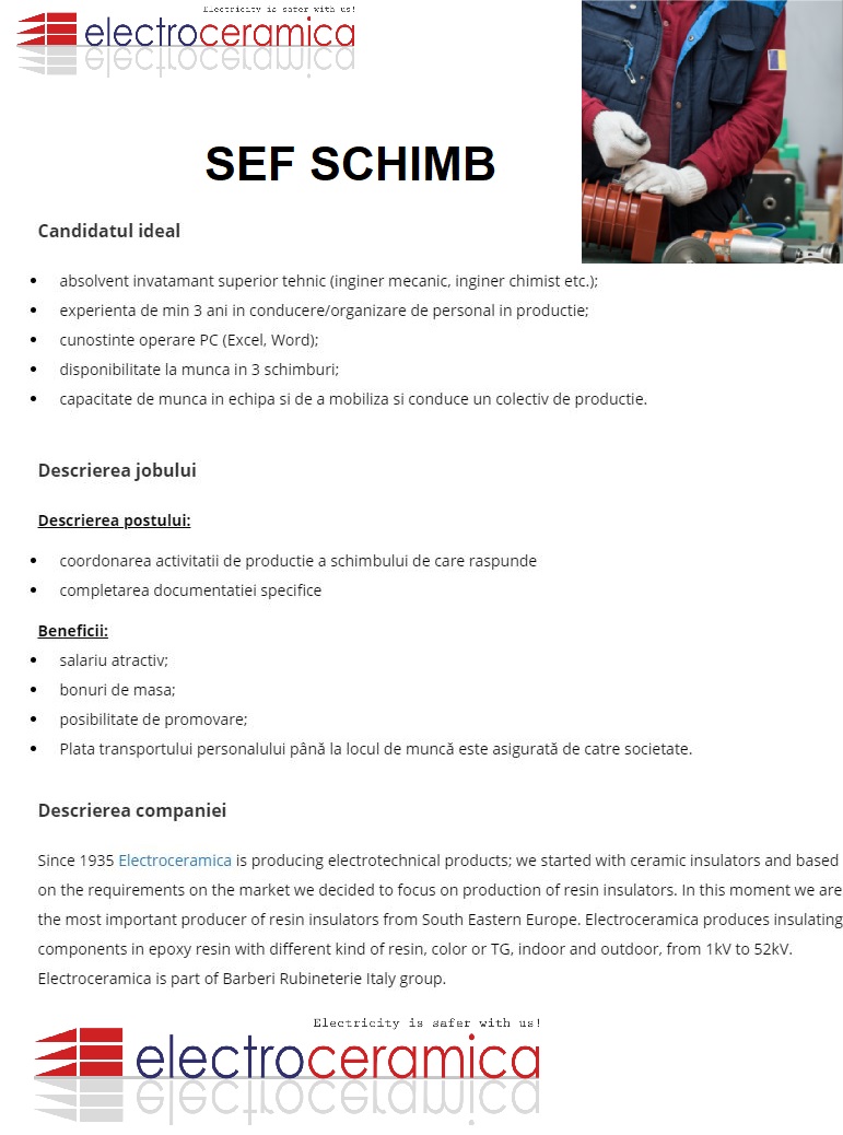 SEF SCHIMB - SC Electroceramica SA Turda