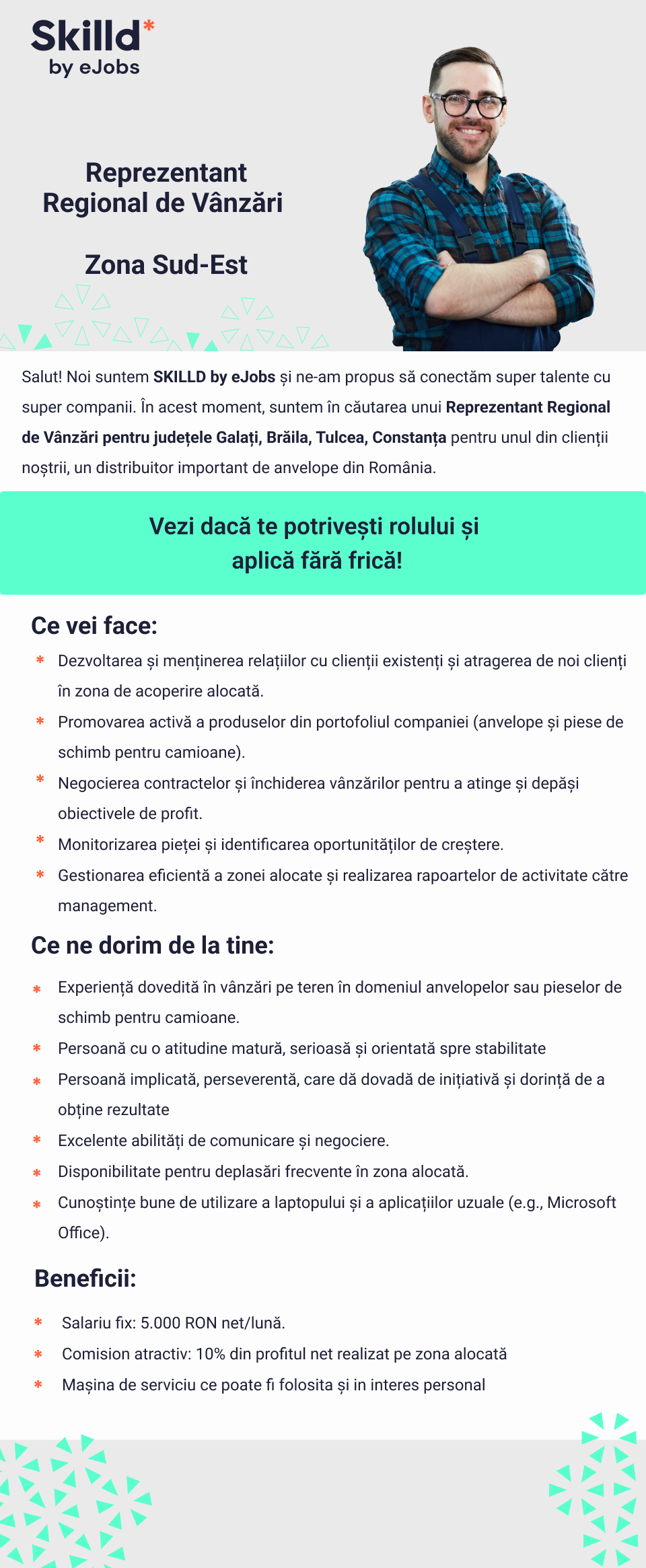 Reprezentant Vanzari Zona Sud - Est