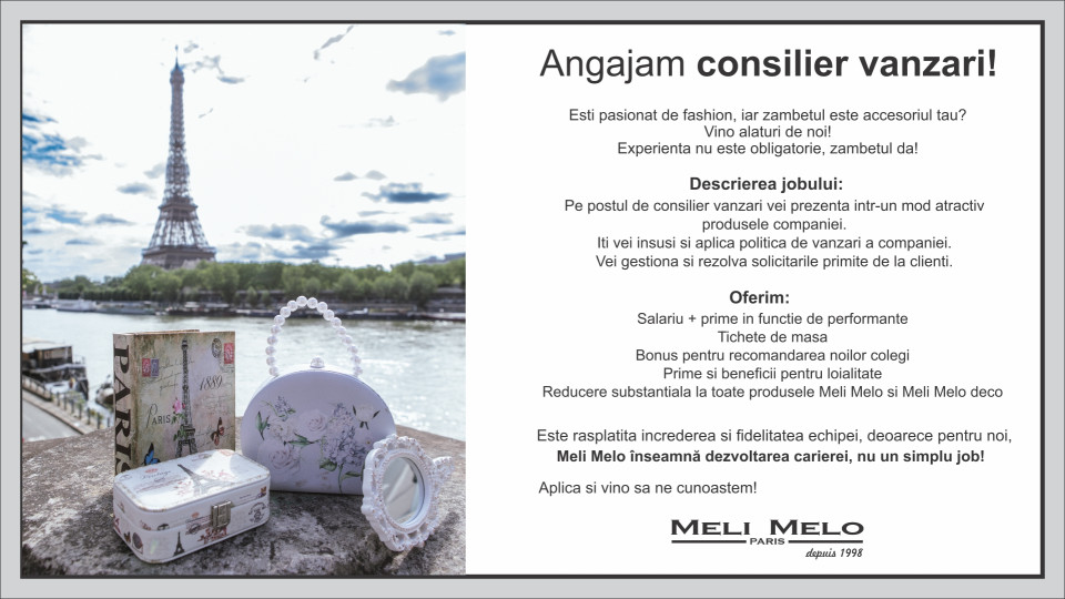 Consilier vanzari la Meli Melo Dorobanti