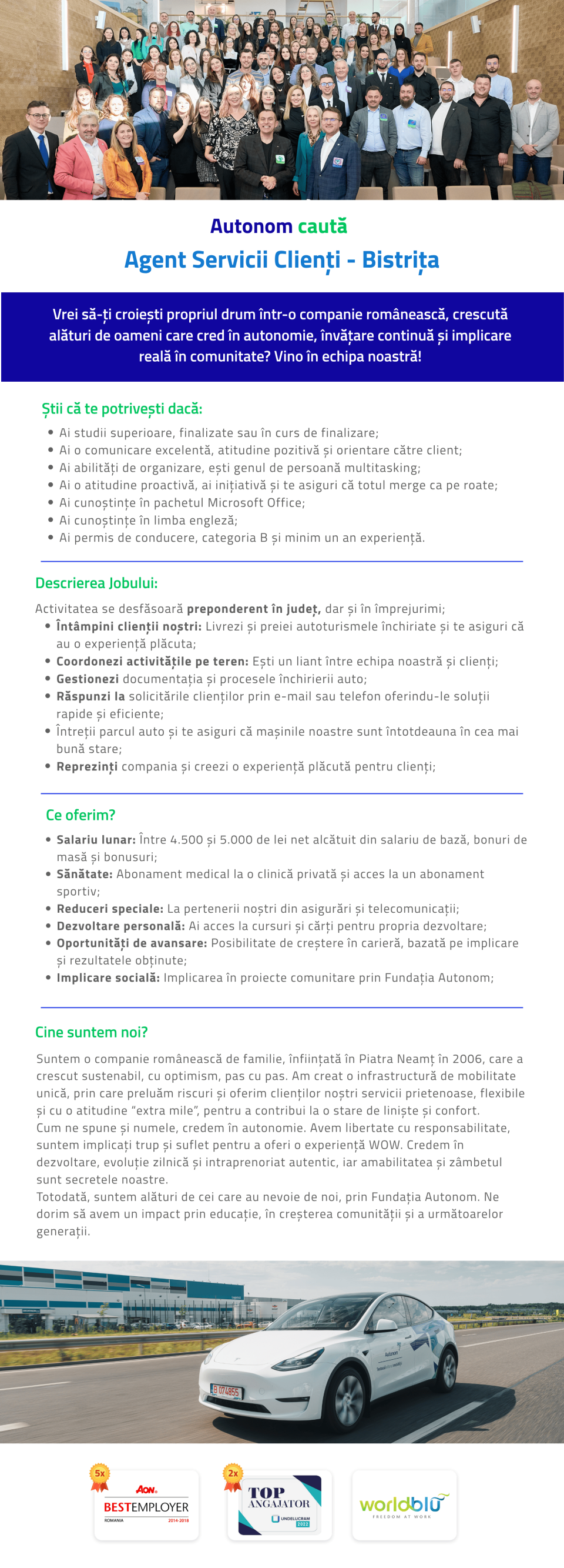 Agent Servicii Clienti - Bistrita