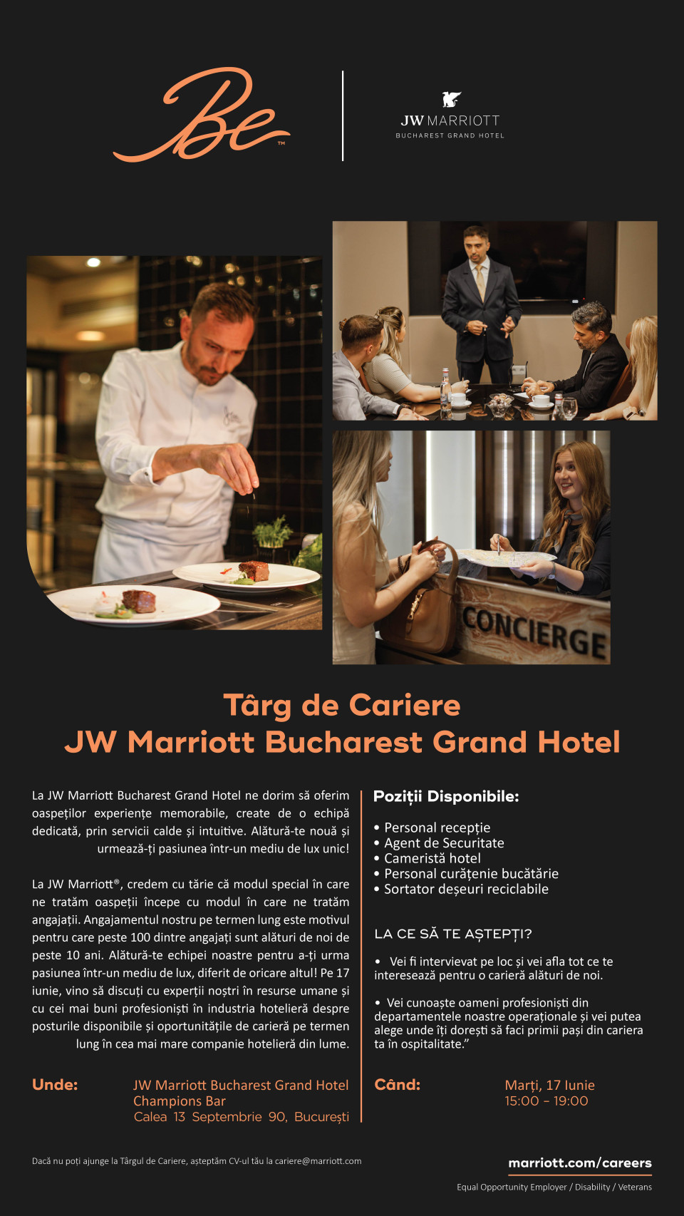 Targ de cariere JW Marriott 17 iunie 2025