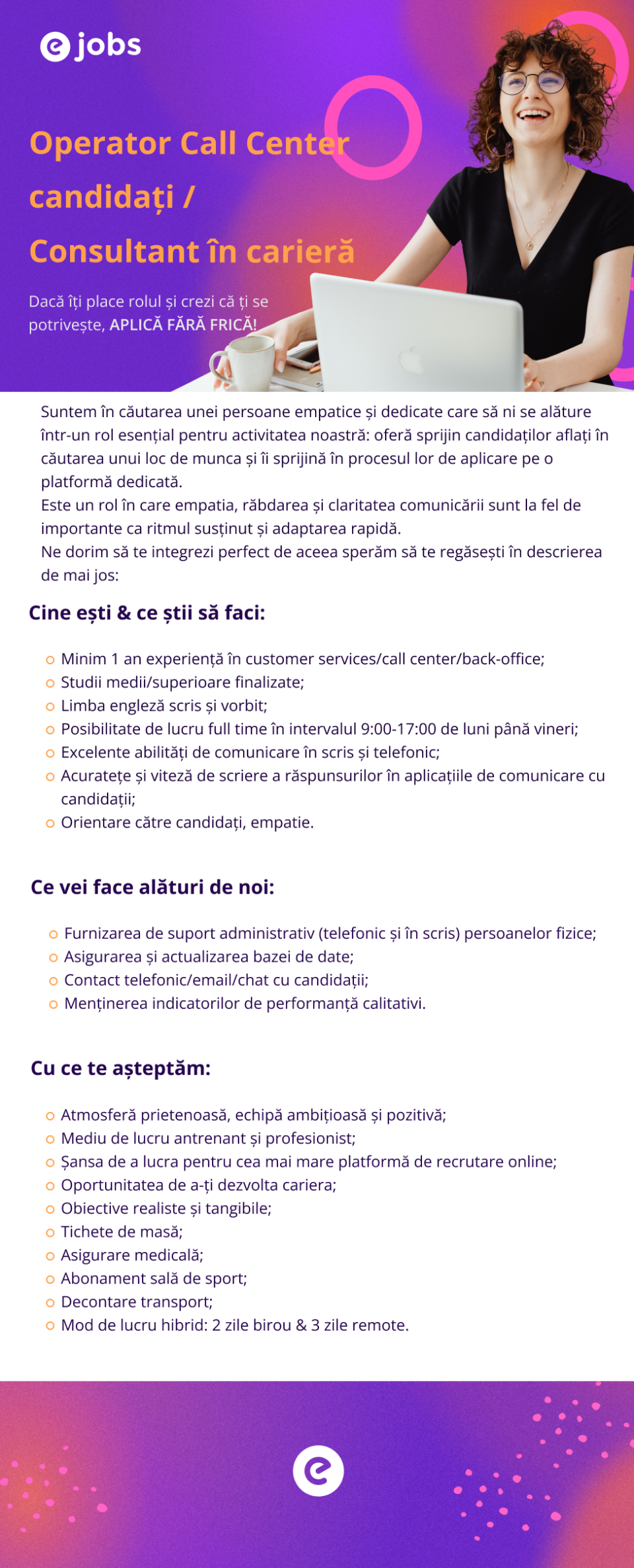 Operator Call Center - consiliere candidati