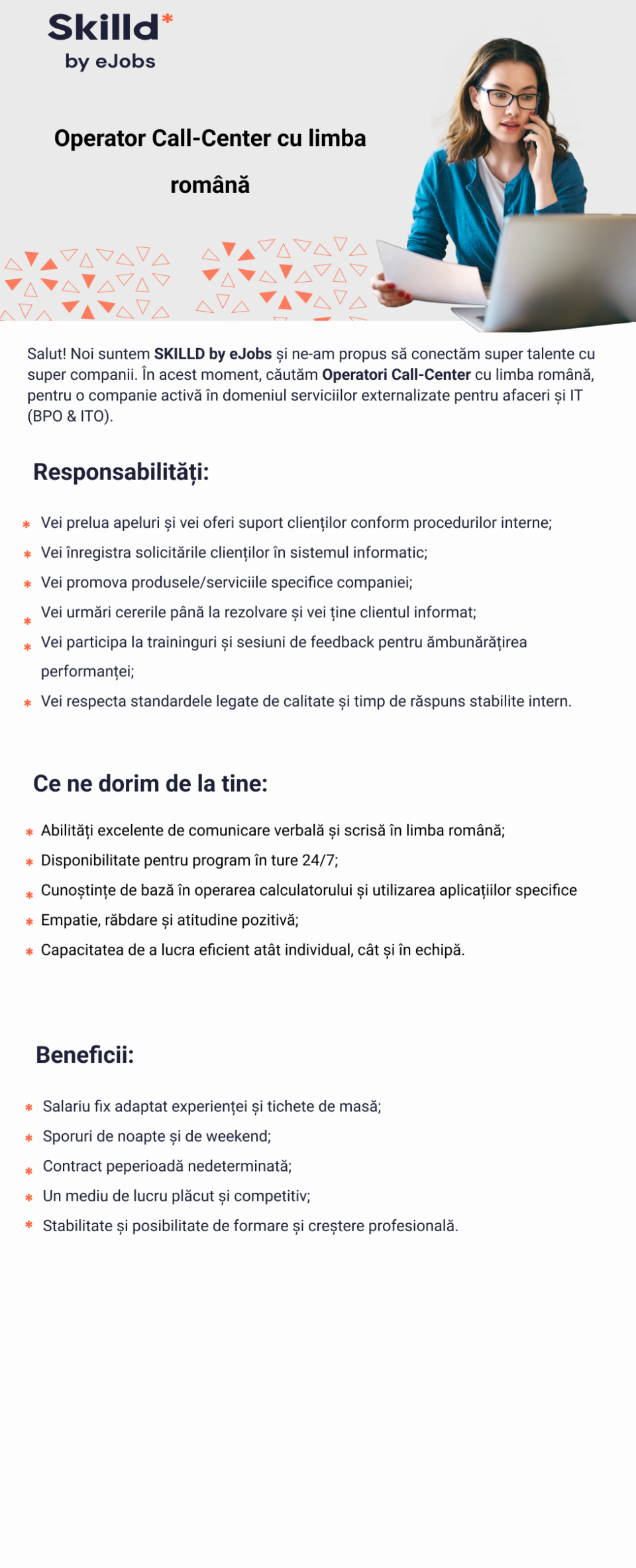 Operator Call-Center cu limba română