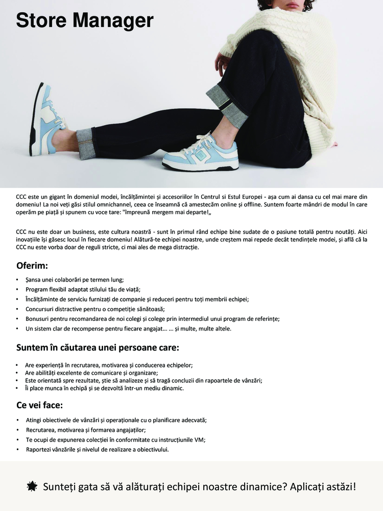Assistant Store Manager CCC Satu Mare Shopping City