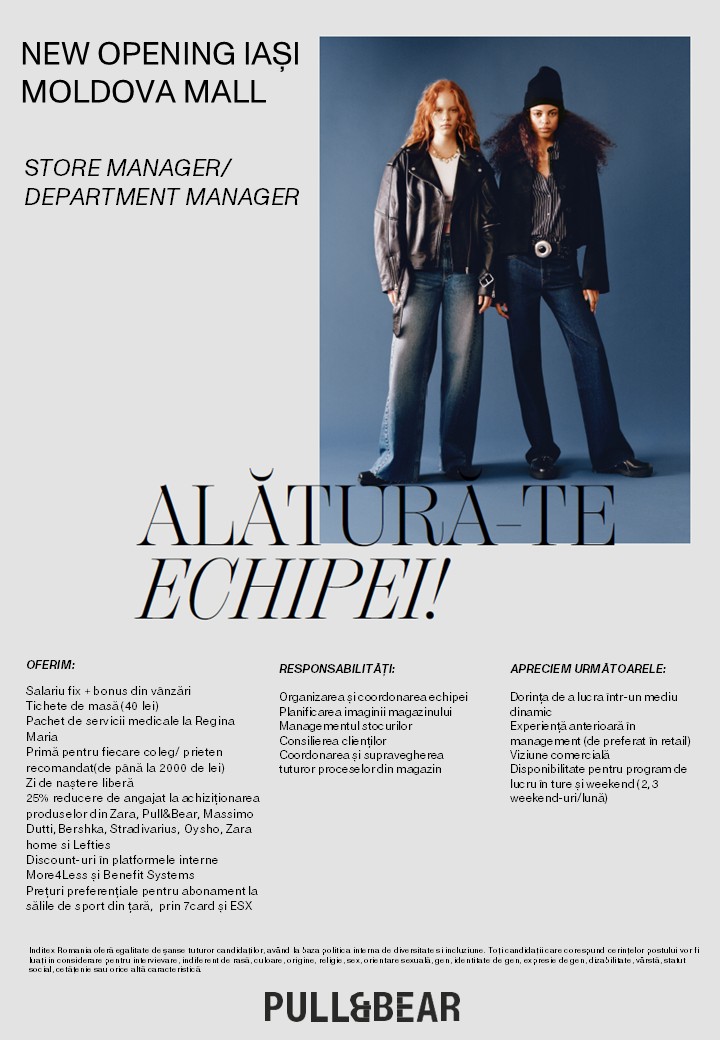 MANAGER PULL&BEAR – MOLDOVA MALL