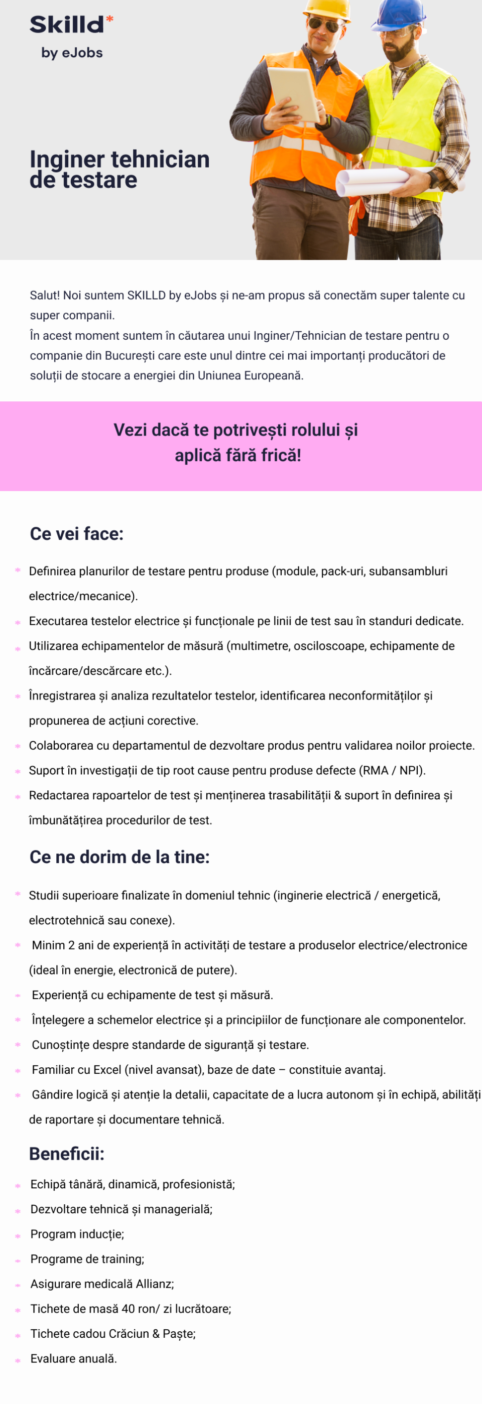 Tehnician de Testare