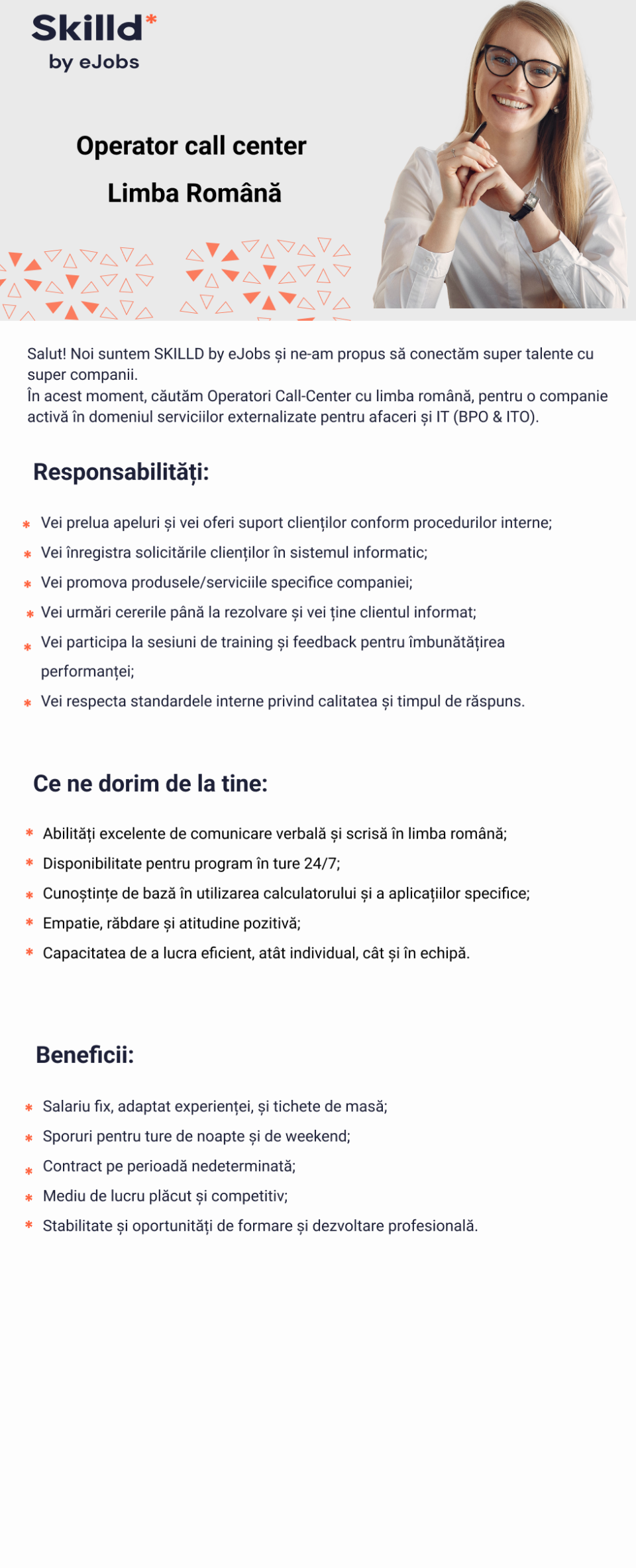 Operator Call-Center cu limba română