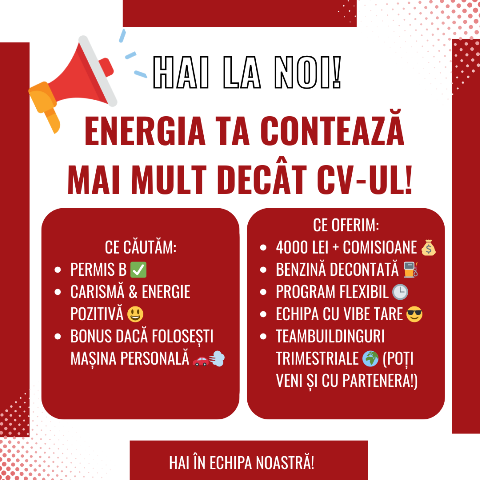 Reprezentant vanzari, program flexibil