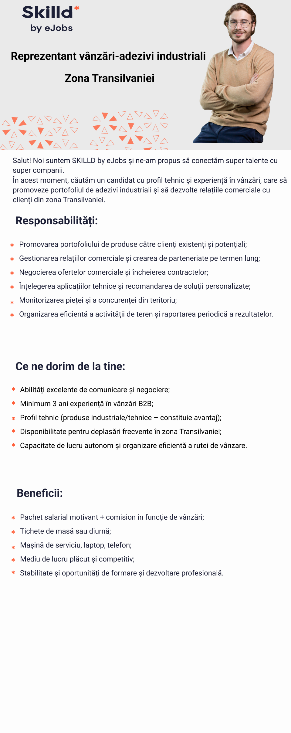 Reprezentant vânzări-adezivi industriali ( Zona Transilvaniei)