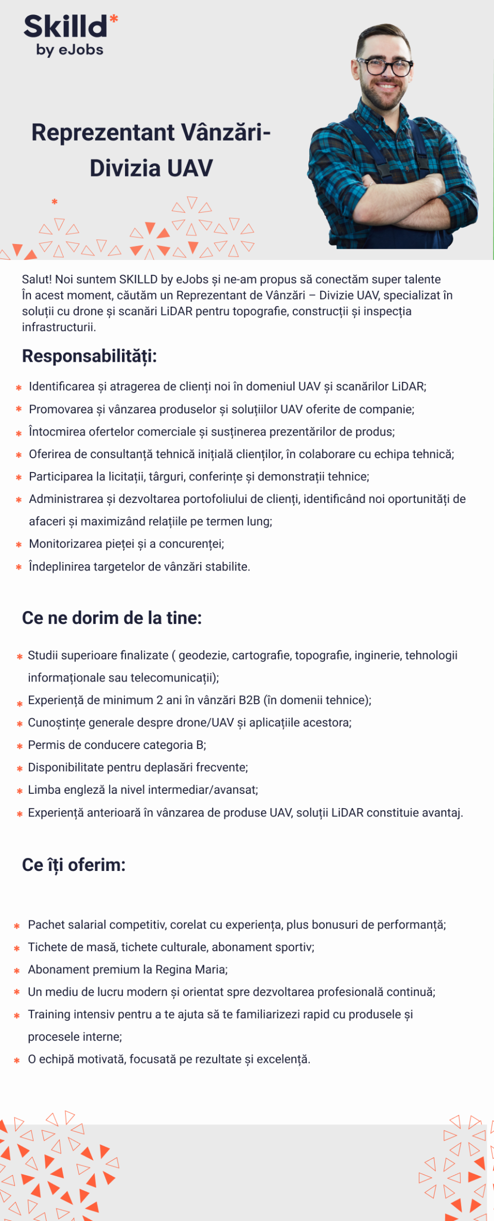 Reprezentant Vânzări-soluții UAV și scanari LiDAR